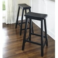 thumbnail image 6 of Linon Beamon 29" Sturdy Wood Backless Saddle Seat Bar Stool in Antique Black, 6 of 20