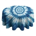 thumbnail image 4 of Blue Tie Dye Mandala Pattern Round Tablecloth 60"x60",Wrinkle Wipeable Table Cloth for Kitchen Dining Room Picnic Patio Party, 4 of 6