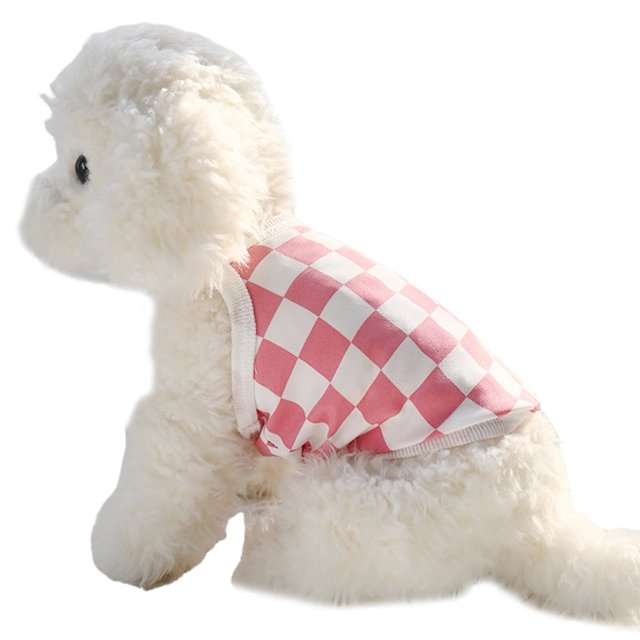 Chaleco para perro AURORA TRADE, resistente a las bolitas, de poliéster de alta calidad, sin mangas, con estampado de cuadrícula, para verano.