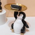 thumbnail image 1 of Estatua de pingüino moderno, almacenamiento de llaves, decoraciones de escritorio para , dormitorio, relojes de escritorio, joyas, exhibición lámina Soledad Estatua de pingüino, 1 of 8
