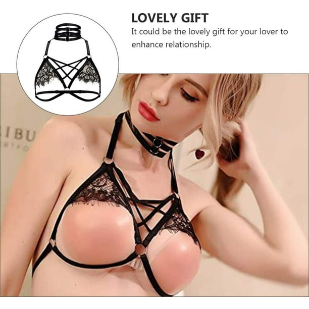 Womens Harness Bra Strappy Cage Women Bandage Lingerie Leather Body Harness  Deep V Halter Lingerie Lace Sexy Lingerie Naughty Bodysuit SM Toys 