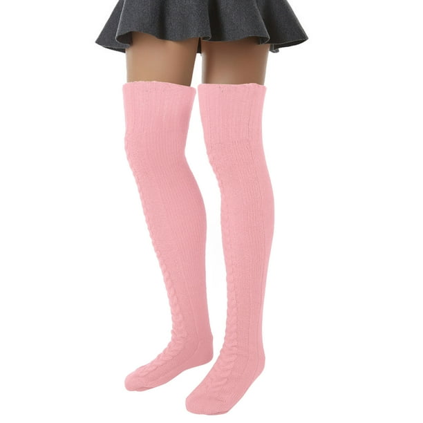 High Boot Socks Winter High Socks Leg Warmers Stocking Cable Knit