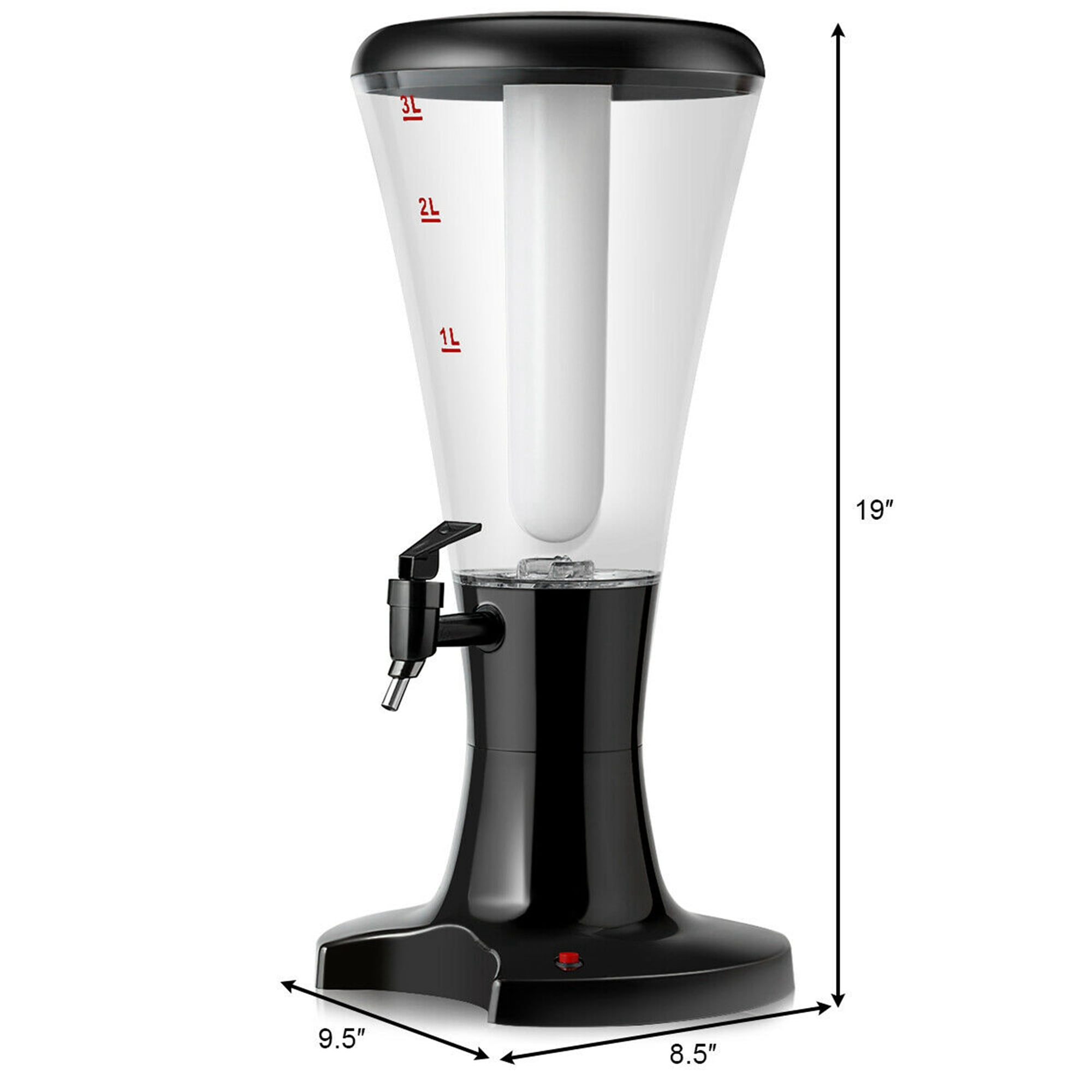 Costway Set of 2 Cold Draft Beer Tower Dispenser 3L Plastic w/LED Lights New