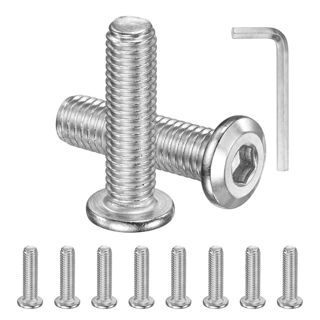 Kit de tornillos de cabeza plana de 10 piezas, M8x30mm, sujetador de acero inoxidable 304 con llave hexagonal