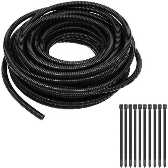 shiyou-1/2" Flexible Electrical Tubing-16.4 ft Cord Protector Electric Wires Covers, Automotive Wire Flexible Conduit, Plastic Wire Cover with Cable Zip Tie.