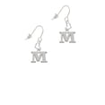 thumbnail image 2 of Silvertone Large Initial - M - Heart French Earrings, 2 of 4