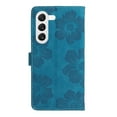 thumbnail image 2 of SaniMore Case for Samsung Galaxy S23 Plus 6.6" 2023, [Card Slots + Cash Pocket + Removeable Wrist Strap] PU Leather Embossed Flower Flip Kickstand 360° All-around Protective Wallet Shell, Blue, 2 of 11