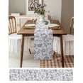thumbnail image 6 of Farmhouse Spring Burlap Cotton Table Runner 14x72 Inches Long, Light Purple Fruit Plant Leaf Flower Farmhouse Table Runners, Outdoor Dining Tablecloths Decor for Baby Shower/Party/Wedding, 6 of 6
