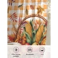 thumbnail image 6 of Sheer Curtains 84 inches Long, Thanksgiving Country Fall Leaves Food Yellow Stripes Texture Light Filtering Sheer Window Curtains Rod Pocket Voile Drapes for Bedroom Living Room, 52"W x 84"L 2 Panels, 6 of 7