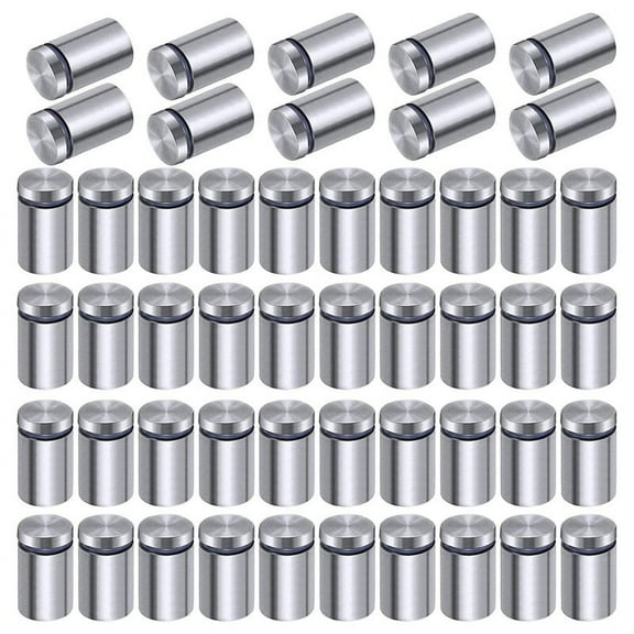 50 Pack Sign Standoff Screws, Stainless Steel Screws Kit, Mounting Glass Hardware (1/2x 3/4 Inch)
