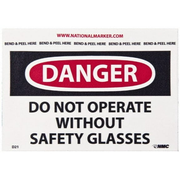 5 Qty 1 Pack Accident Prevention Label, Header: DANGER
