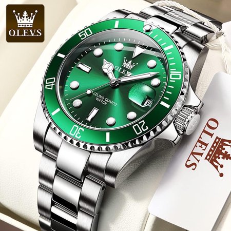 OLEVS Mens Watch Waterproof Luminous Date Watches Stainless Steel Business Casual Male Wristwatch