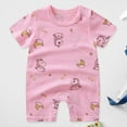 thumbnail image 2 of Caqnni Toddler Baby Boy Girls Easter Outfit Bunny Carrot Short Sleeve T-Shirt Elastic Waist Shorts Set Cartoon Print Summer 1Pcs Short Summer Pjs Pajamas & Dailywear Set 0-3 Months,Pink, 2 of 4