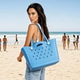 thumbnail image 2 of ROVTIULI Waterproof Sandproof Large Capacity Beach Tote Bag with for Women, Outdoor Portable Travel Tote for Beach, Pool, Sports, Groceries, Market, 2 of 6