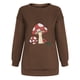 thumbnail image 3 of Honeeladyy Ofertas Sudadera de gran tamaño para mujer Divertida novedad Estampado de plantas de hongos Camisas de manga larga Casual Cuello redondo Jersey holgado Tops, 3 of 7