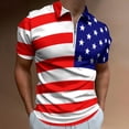 thumbnail image 2 of American Flag Men Zipper T-shirt Summer Casual Short Sleeve T-shirt Top, 2 of 7