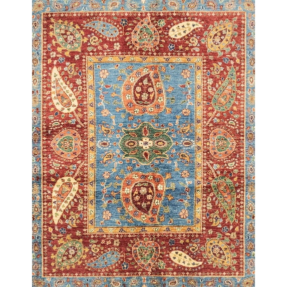 Ahgly Company Indoor Rectangle Abstract Dark Khaki Green Oriental Area Rugs, 5' x 7'