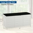 thumbnail image 7 of BAYUELSWU 75 Gallon Outdoor Storage Box, Waterproof Resin Deck Box, Lockable Large Storage Container for Patio Furniture, Cushions, Garden Tools, Toys and Pool Supplies (White), 7 of 7