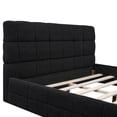 thumbnail image 2 of Noble House Queen Upholstered Platform Bed, Modern Velvet Headboard with Wood Slats Support, Bedroom Bed Frame, Black, 2 of 8