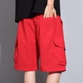 thumbnail image 3 of Hiking Shorts for Men 11 Pack Plus Size Cargo Shorts for Men, Fashion Elastic Waist Casual Shorts with Multi Pocket, Loose Hiking Sports Short Pants Red 4XL, 3 of 5