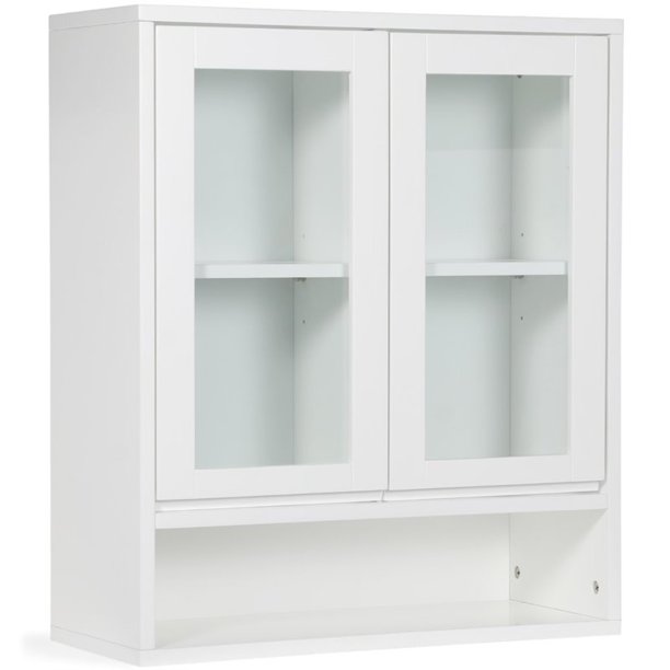 Simpli Home Draper 2 Door Mid Century Wooden Medicine Cabinet In White Walmart Com Walmart Com