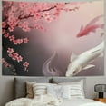 thumbnail image 2 of Creowell  Koi Fish Tapestry, Sakura Blossom in Japan with Creature Culture Nature Orient, Fabric Wall Hanging Decor for Bedroom Living Room Dorm 40x60inch, 2 of 6