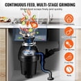 thumbnail image 3 of 1HP 3270RPM Continuous Feed Garbage Disposal EZ Connect Food Waste Disposer with Sound Reduction Power Cord Splash Guard, 3 of 6