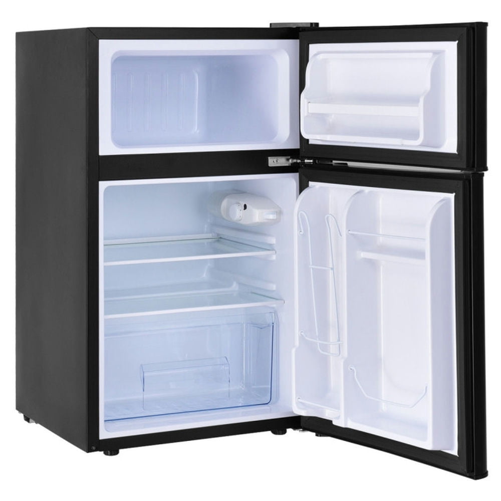 Barara King Fridge Freezer, Refrigerator,3.2 cu ft. Compact Stainless Steel Refrigerator-Black