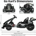 thumbnail image 5 of Electric Go Kart for Kids，24V Powerful Drift Kart with 2 * 150W Motors, Adjustable Seat, 8mph Speed, Bluetooth, Led Lights ，Outdoor Riding Toy for Children Ages 6-15, Gray, 5 of 6
