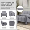 thumbnail image 5 of Foredo Boucle Accent Chair, Modern Comfortable Upholstered Arm Accent Chair With Pillow, Single Lounge Chair for Bedroom Living Room, Gray, 5 of 8