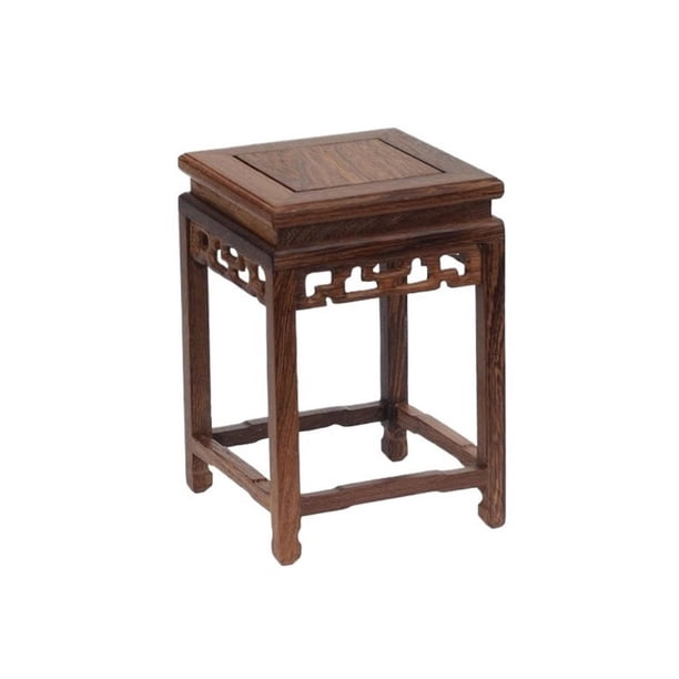 Jarrón Bonsai con pedestal cuadrado, soporte de madera for té, decoración for el hogar y la oficina.