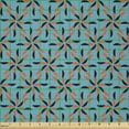 thumbnail image 2 of Ambesonne Geometric Fabric by the Yard Microfiber, Flower Patterned, 10 Yards, Blue Vermilion Black, 2 of 2