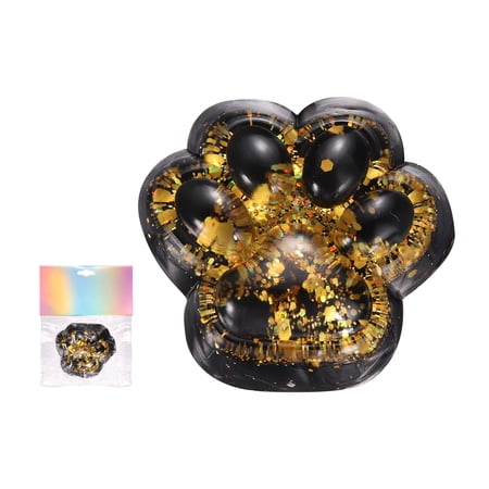 2.8 Inch Cat Paw Squeeze Toy Cute Cat Paw Sensory Toy Soft Funny Fidget Toy Sparkling Perfect for Stress Relieving Party Favors & Birthday Gifts (Yellow)