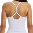 thumbnail image 5 of KHONTS Women's Longline Sports Camisole Cross Back Active Gym Yoga Padded Workout Crop Tanks Tops with Built in Bra Light Purple L, 5 of 5