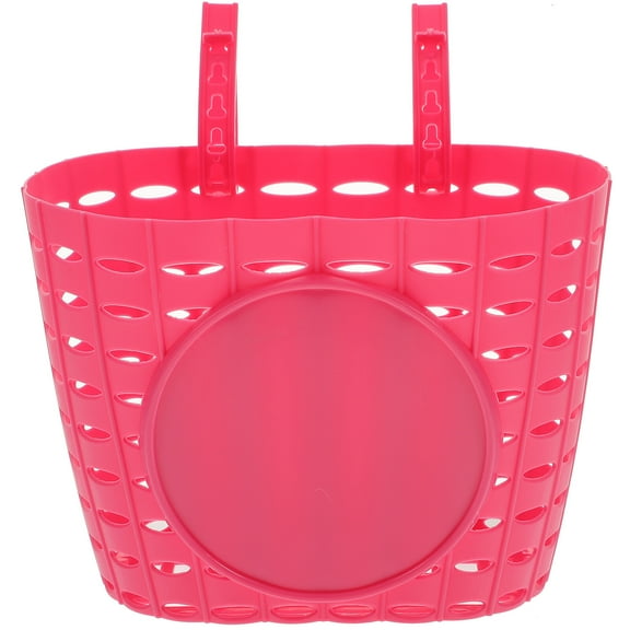 NUOLUX 1pc Plastic Children Basket Detachable Bike Storage Basket for Kids Bike(Pink)