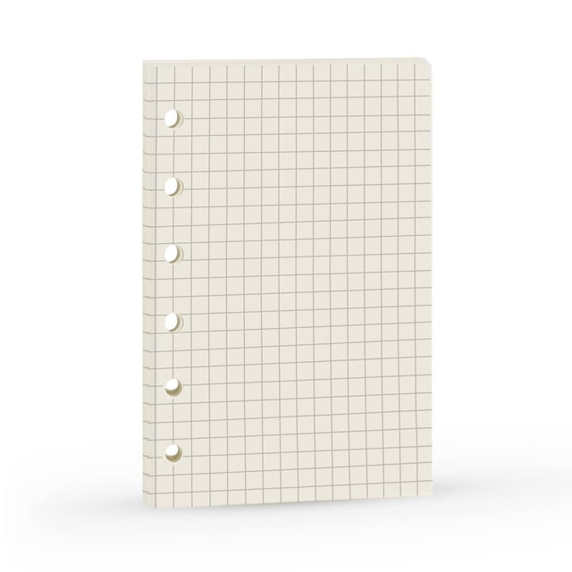 A7 Refill,Pocket Notebook Inserts, Grid 6 Hole Paper for Filofax, Square Matrix 100gsm Thicker Paper for Refillable 6 Rings Binder Agenda, 4.84 x 3.23'', Harphia