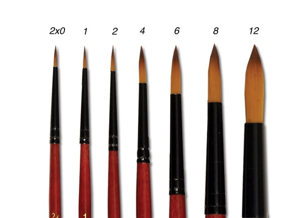 Creative Mark Ebony Splendor Long-Handled Synthetic Sable Paint Brush, Set of 7, Pack of 10, Teijin Multi-Filament Hair, Handcrafted Synthetic Paint Brushes for Acrylic, Watercolor Painting and More