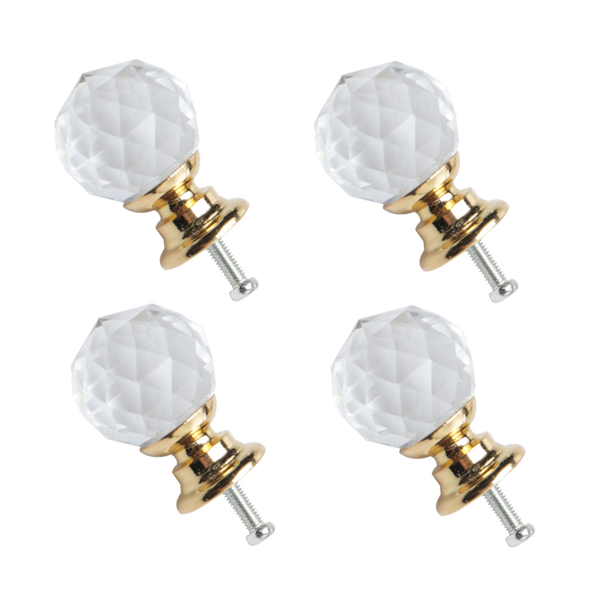 20mm Dia Crystal Knobs Dresser Door Knobs Pull Handle for Home Office