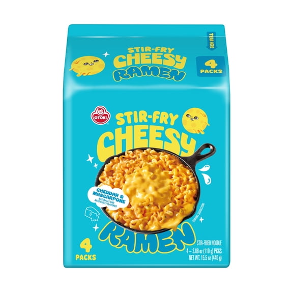 Otoki Stir-Fry Cheesy Ramen Cheedar Mascarpone 3.88 oz, 4 Pack