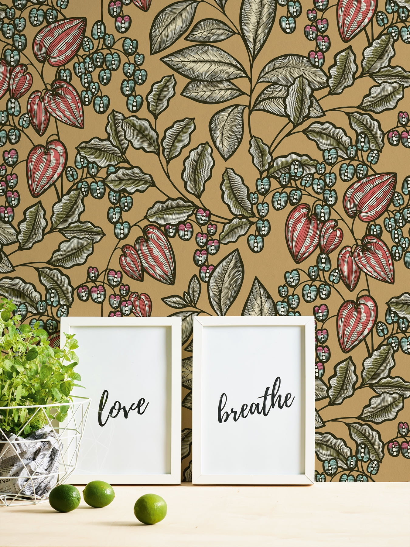 AS Creation Leif Mustard Vine Trail Wallpaper