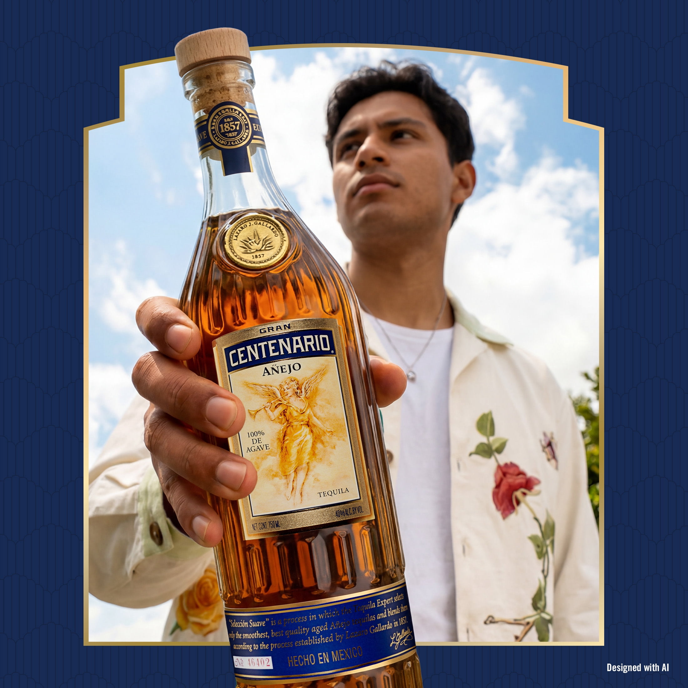 Gran Centenario Añejo Tequila, 750 ml Glass Bottle, 40% ABV