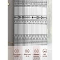 thumbnail image 7 of Black White Geometric Semi Sheer Curtains 54 Inch Length 2 Panels Set, Modern Buffalo Plaid Abstract Art Sheer Kitchen Curtain Privacy Voile Window Curtain for Living Room Bedroom Rod Pocket Drapes, 7 of 7
