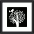 thumbnail image 4 of Kate and Laurel Framed Wall Art Print 'Black and White Bird Tree Linocut' by Giuliana Lazzerini, 27 x 27, Oliver Black Narrow Frame, Modern Contemporary, Animals, Nature Art for Wall Decor, 4 of 7