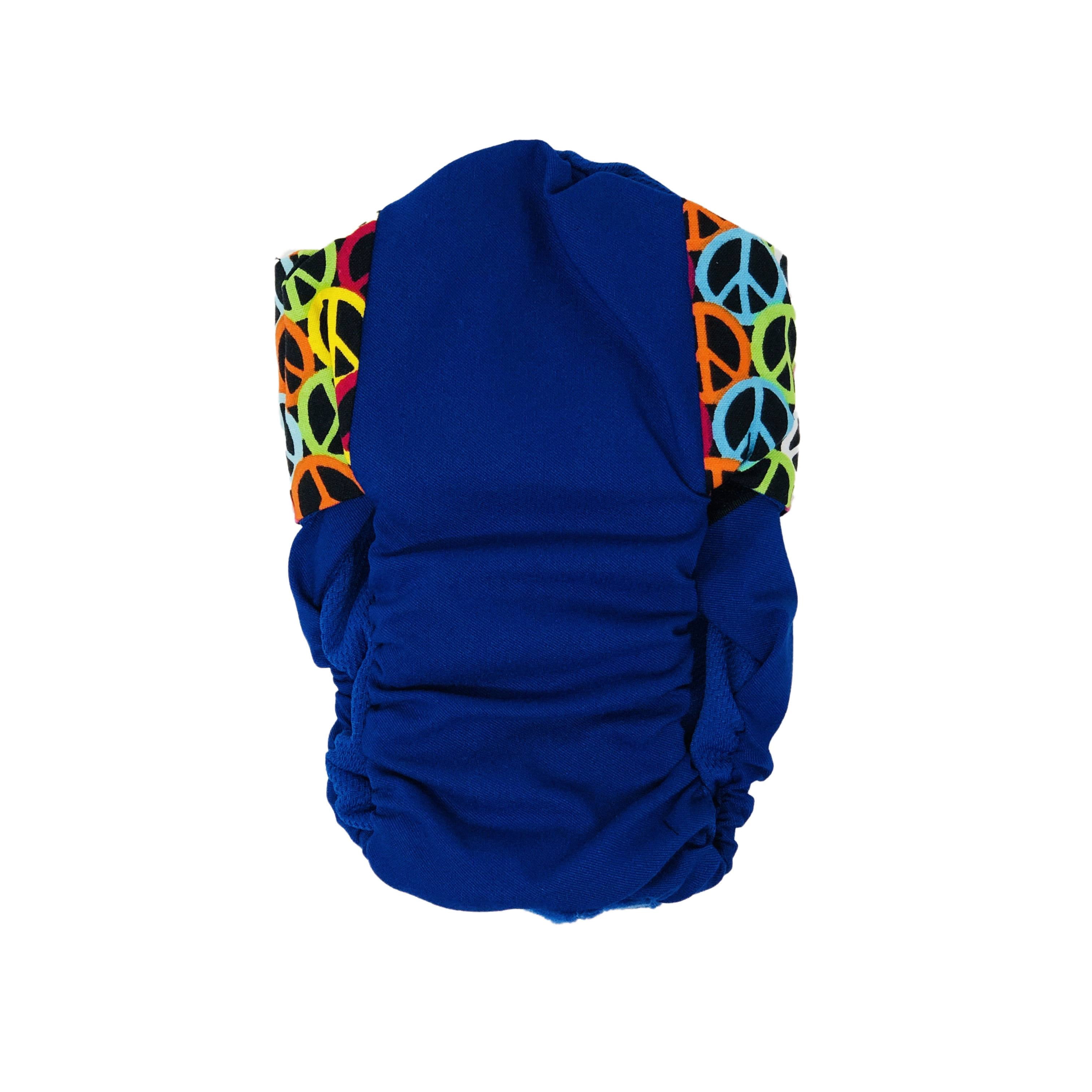 Barkertime Love Peace on Blue Dog Diaper