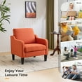thumbnail image 3 of Ktaxon Accent Chair with Thick Cushion, Mid-Century Modern Single Sofa Linen Fabric Armchair for Living Room, Bedroom Orange, 3 of 8