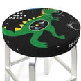thumbnail image 3 of Fuzoiu Space Dino Cartoon Black Print Bar Stool Cushions, Super Breathable Round Bar Stool Covers,Seat Cushion Round- One Cushion Only-14 inch, 3 of 7