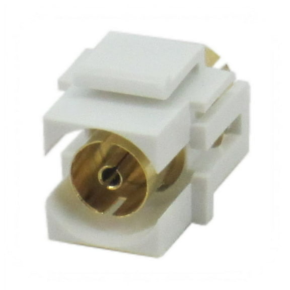 IEC RJPALF-F-WH PAL Female to Female Connector on White Keystone