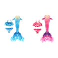 thumbnail image 1 of (2-Pack) Rinsvye Tail Swimsuit Girls High Elastic Fabric Pool Party Wear, 1 of 9