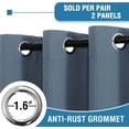 thumbnail image 7 of H.VERSAILTEX 100% Blackout Curtains for Bedroom Room Darkening Blocking Grommet Curtain for Living Room with Black Liner 2 Panels, 52" x 63" , Stone Blue, 7 of 7