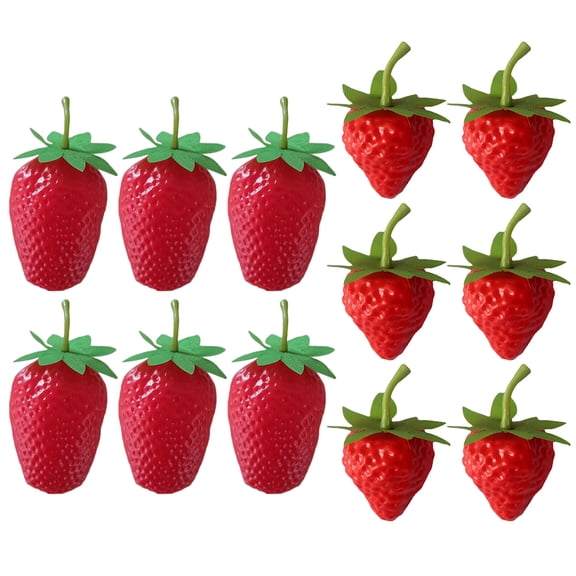 Raindrops  12 Pcs Fruits Strawberries Simulated Strawberry Ornaments